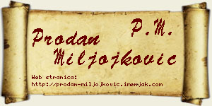 Prodan Miljojković vizit kartica